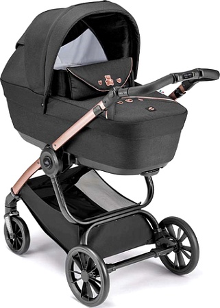 Универсальная коляска CAM Posh (2 в 1, черный/рама розовое золото)