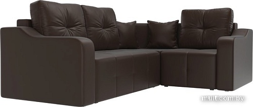 Угловой диван Mebelico Кембридж угловой 108831 (правый, экокожа, коричневый)