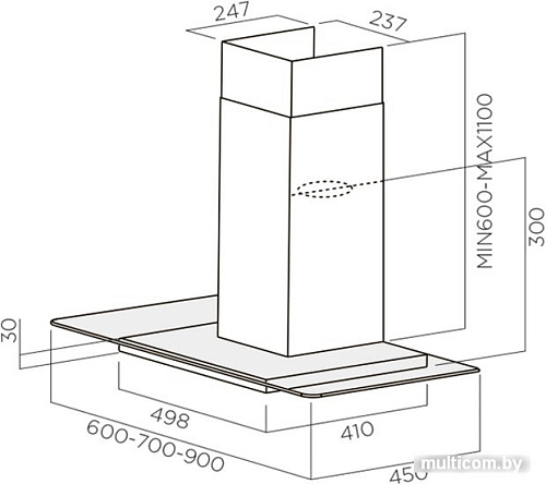 Кухонная вытяжка Elica Flat Glass Plus IX/A/60 [PRF0097367]