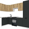Готовая кухня ВерсоМебель Эко-1 1.4x2.6 левая (дуб крафт золотой/антрацит/ст.альберика)