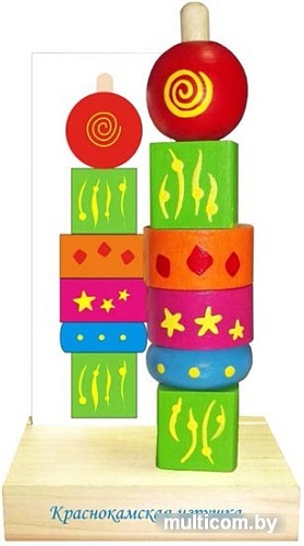 Пирамидка Краснокамская игрушка Пирамидка Геометрия ПИР-18