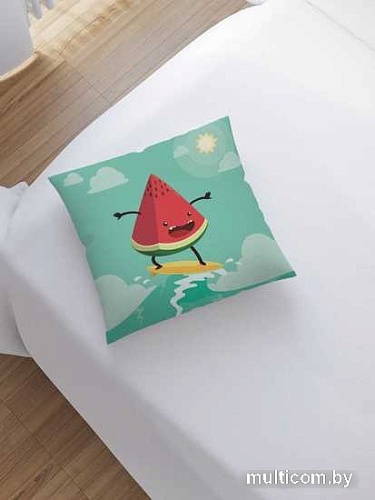 Чехол на подушку JoyArty Арбуз на серфе sl_15651