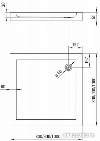 Душевой поддон Deante Minimal 100x100 KTN 040B
