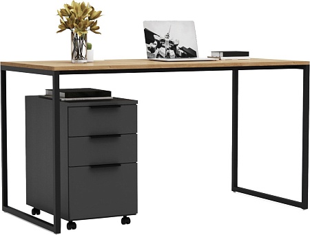 Стол Crafto Фауст Лофт 05 138x70x75 (графит/дуб)