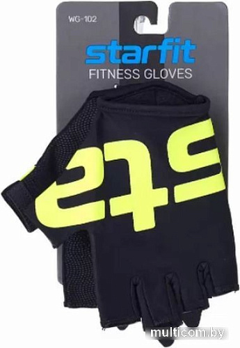 Перчатки для фитнеса Starfit WG-102 (XL, черный/ярко-зеленый)