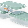 Набор контейнеров Полесье №41 2.7л с крышками 73843 (3 шт, прозрачный/бледно-оливковый)