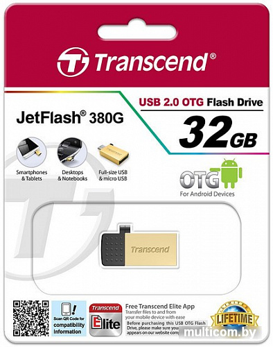 USB Flash Transcend JetFlash 380G 32GB Gold (TS32GJF380G)