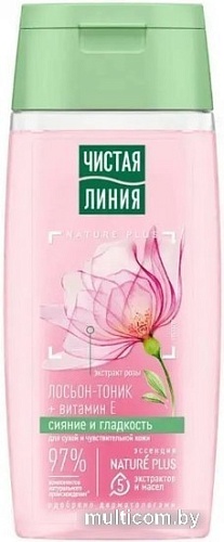 Чистая линия Тоник для лица лепестки роз для сухой и чувствительной кожи (100 мл)