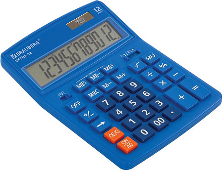 Бухгалтерский калькулятор BRAUBERG Extra 12-BU 250482 (синий)