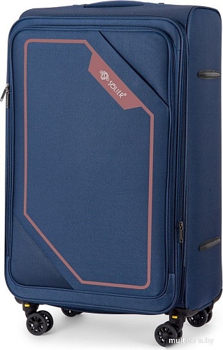Чемодан-спиннер Solier STL2240 (XL, синий/коричневый)
