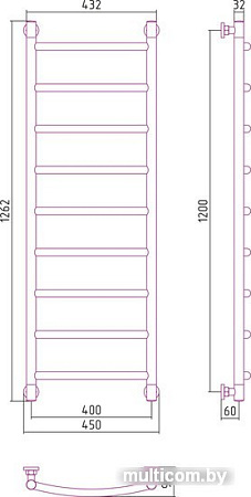 Полотенцесушитель Сунержа Галант+ 1200x400 00-0200-1240