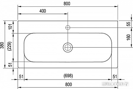 Умывальник Ravak Ring 800 80x38 [XJK01180000]