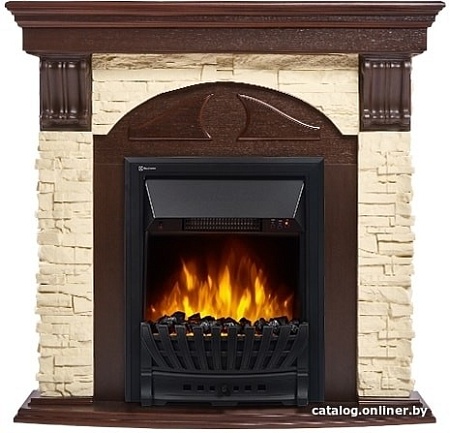 Портал Firelight Torre Classic (камень слоновая кость/шпон темный дуб)