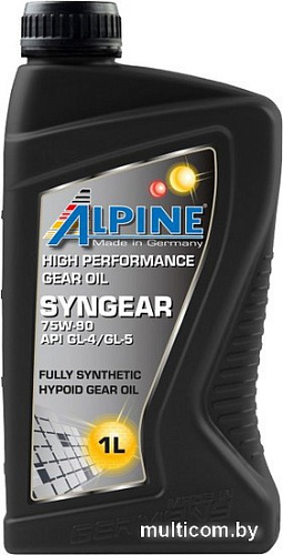 Трансмиссионное масло Alpine Syngear 75W-90 1л