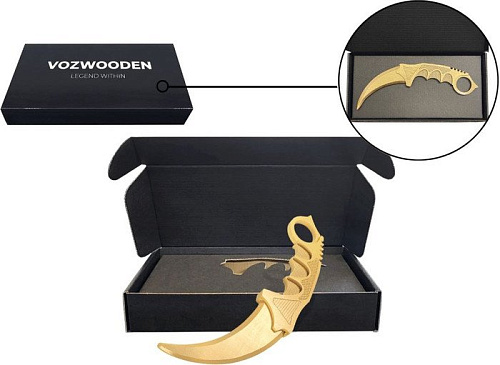 Нож игрушечный VozWooden Керамбит Голд Стандофф 2 1001-0218