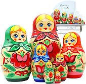 Развивающая игрушка Брестская Матрешка Набор традиционных матрешек с дизайном первых изготовленных на фабрике (набор 7 шт)