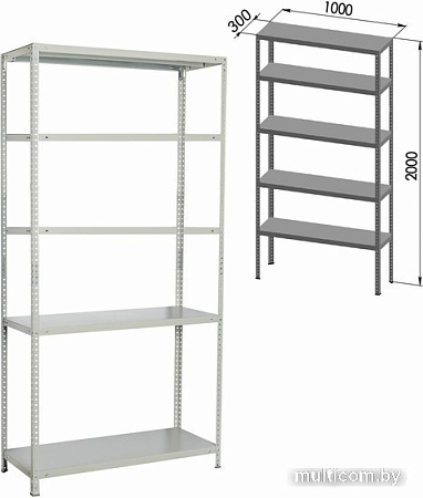 Стеллаж Brabix Ms Plus-200/30-5 291108