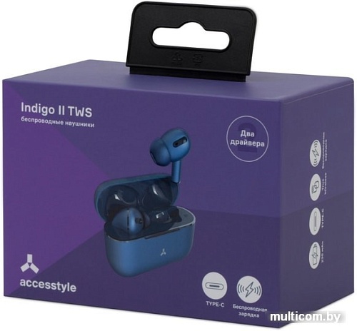 Наушники AccesStyle Indigo II TWS (темно-синий)