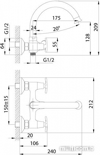 Смеситель Rossinka Silvermix RS40-83