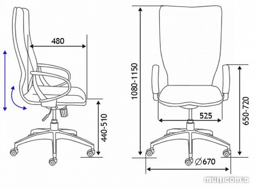Кресло Norden IQ CX0898H-1-60 (черный/серо-голубой)