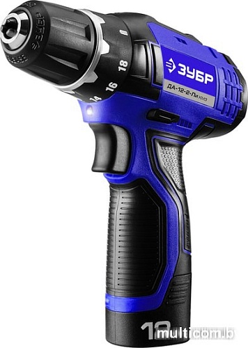 Дрель-шуруповерт Зубр ДА-12-2-Ли КМ3 (с 1-им АКБ, кейс)