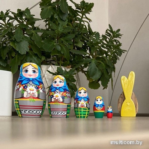 Развивающая игра Брестская Матрешка С букетом луговых цветов (набор 5 шт)