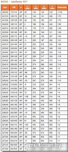 Ostendorf тройник KGEA 250/160x45°