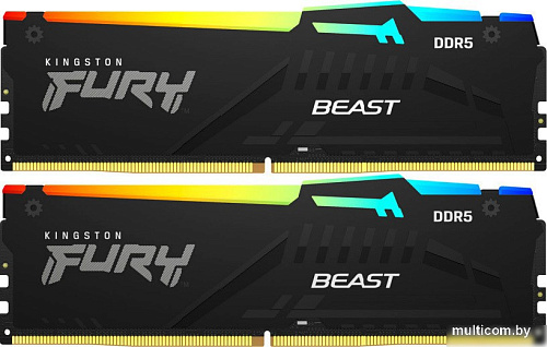 Kingston FURY Beast RGB 2x32ГБ DDR5 6400 МГц KF564C32BBEAK2-64