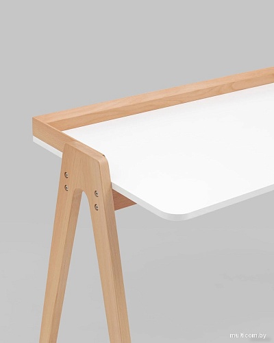 Стол Stool Group Pyramid 118x53 T-002-P (белый/светлое дерево)