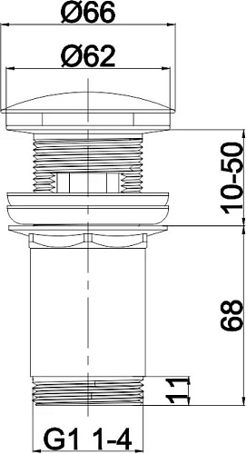 Донный клапан Whitecross A706BL (черный мат)