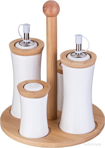 Набор для масла и уксуса с солонкой и перечницей Lefard Native 587-196