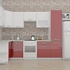 Угловая кухня ВерсоМебель ЭкоЛайт-6 1.3x2.8 правая (белый/темно-красный)