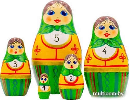 Развивающая игра Брестская Матрешка С числами (набор 5 шт)