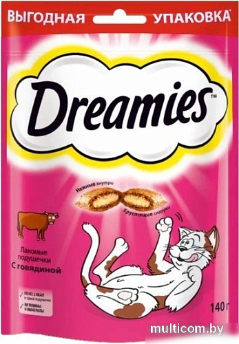 Лакомство для кошек Dreamies лакомые подушечки с говядиной 140 г