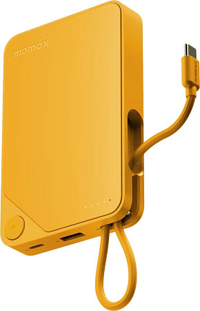 Внешний аккумулятор Momax 1-Power X Built-in USB-C IP152 10000mAh (желтый)