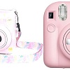Фотоаппарат Fujifilm Instax Mini 12 (розовый) + розовый чехол Sundays с ремнем
