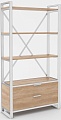 Стеллаж Hype Mebel Стандарт Люкс 50x170 (белый/дуб галифакс натуральный)