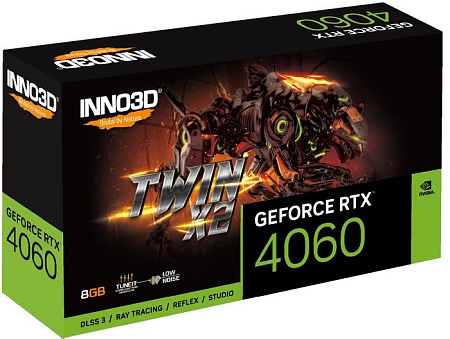 Видеокарта Inno3D GeForce RTX 4060 Twin X2 N40602-08D6-173051N