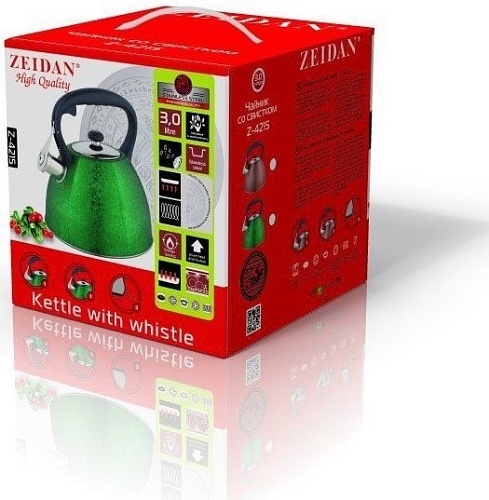 Чайник со свистком ZEIDAN Z-4215 (зеленый)