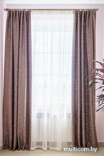 Комплект штор Decoretto Штукатурка Строгий ШСК-K12 4.25x2.7 м (коричневый, 2 шт)