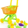 Тележка игрушечная Полесье №7 с набором продуктов 61911 (оранжевый/салатовый)