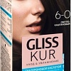 Крем-краска для волос Gliss Kur Уход и увлажнение 6-0 светло-каштановый