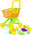Тележка игрушечная Полесье №7 с набором продуктов 61911 (оранжевый/салатовый)
