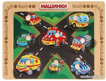 Мозаика/пазл Буратино Рамка-вкладыш Машинки W0134