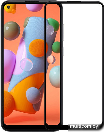 Защитное стекло Case Full Glue для Galaxy A11/M11 (черный глянец)