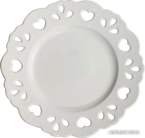 Тарелка десертная AksHome Delicate Love 20x2см (белый)