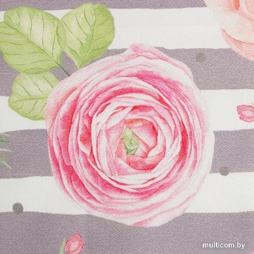 Полотенце Этель Пионы 7599088 (белый/розовый/серый)