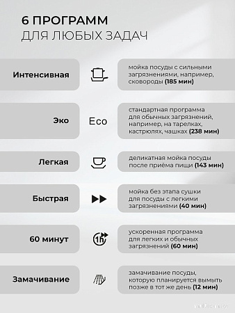 Отдельностоящая посудомоечная машина LEX DW4563N WH