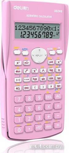 Инженерный калькулятор Deli D82MS (розовый)