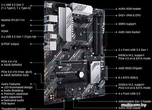 Материнская плата ASUS Prime B550-Plus